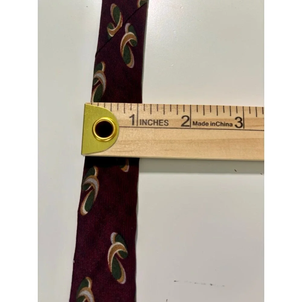 Etienne‎ Aigner Mens Burgundy Silk Tie Geometric